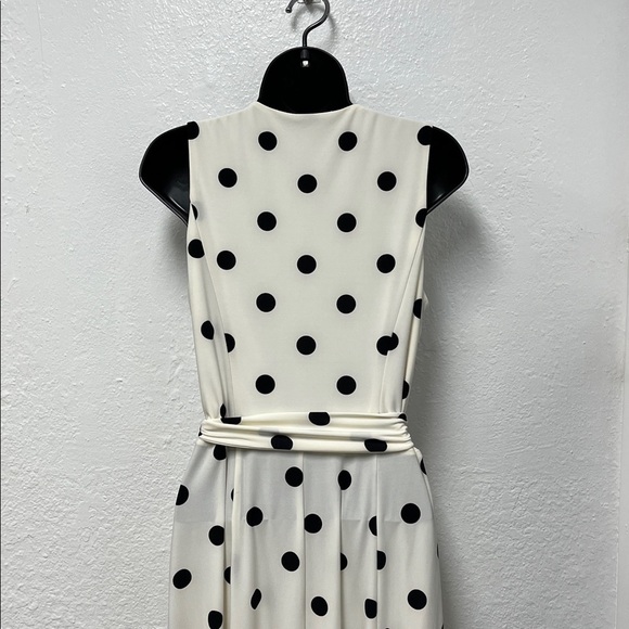 Lauren Ralph Lauren cream and black polka dot dress size 6 - Picture 6 of 8